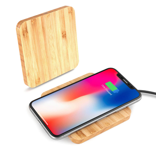 Square Wooden Bamboo Wireless Charger