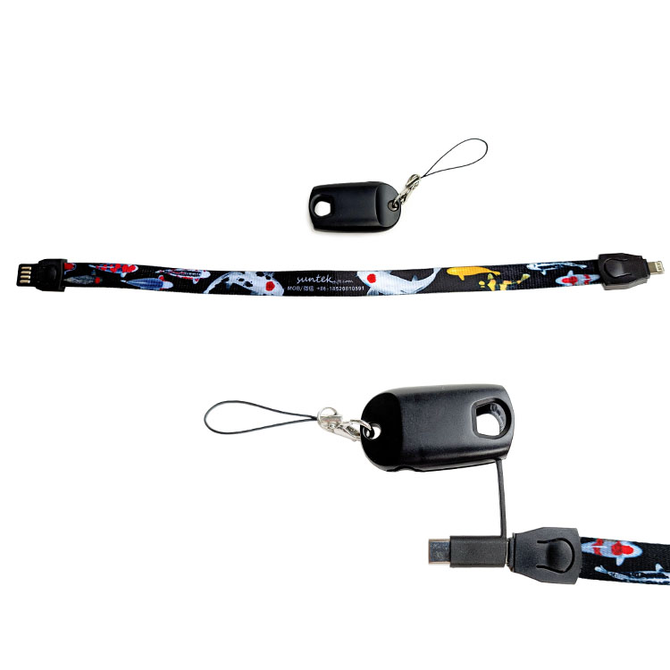 Hidden Dual Adapter 3 in 1 Lanyard Charging Cable