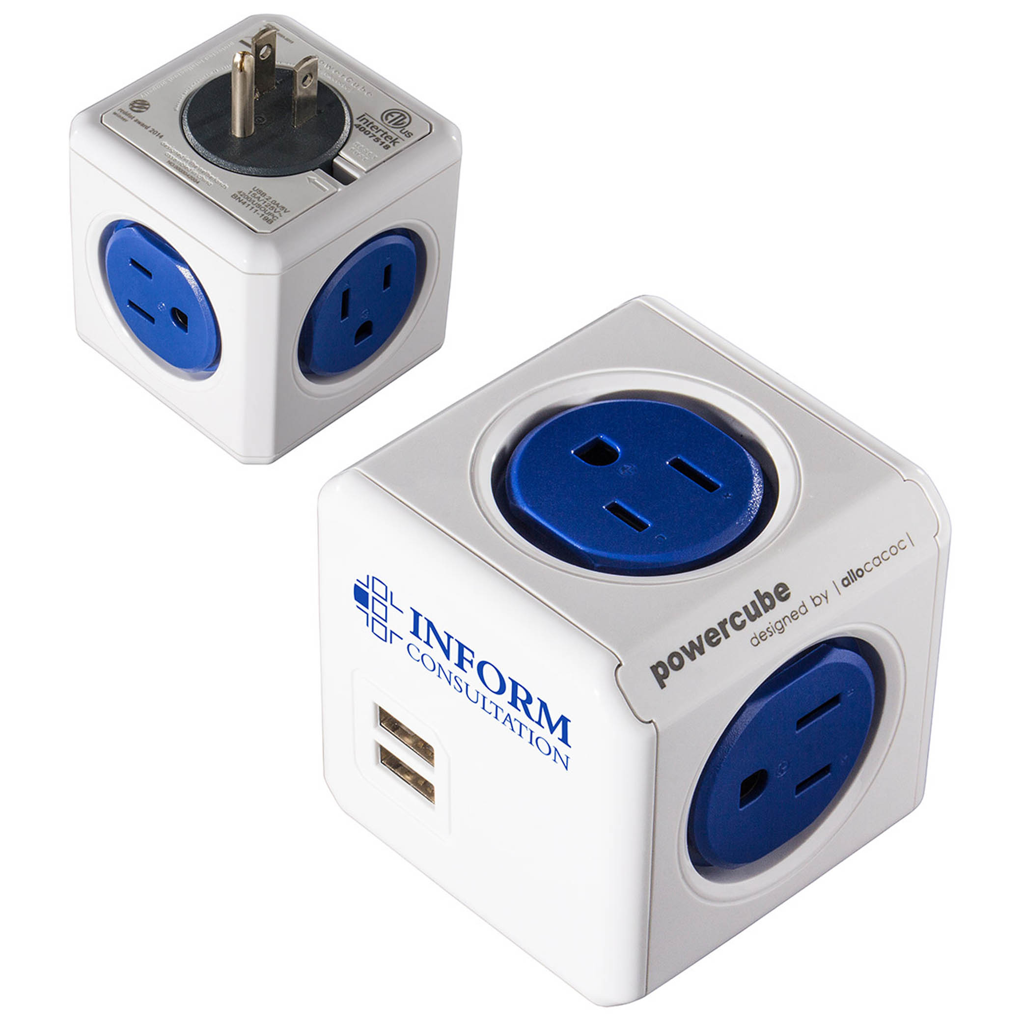 Power Cube 2 USB + 4 AC Wall Charger